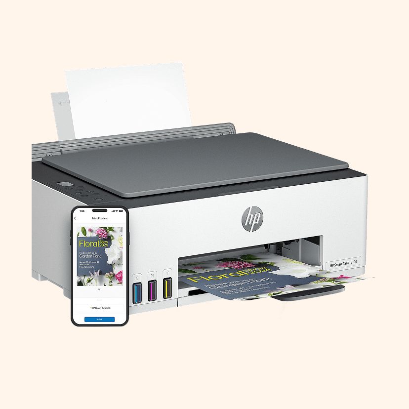 HP Smart Tank 5101 Wireless All-in-One Ink Tank Printer with up to 2 years of ink included, AI-enabled (1F3Y0A)