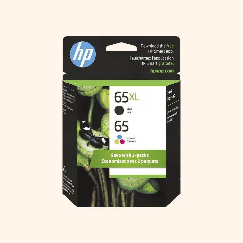 HP 65XL Black/65 Tri-Color High-Yield Ink Cartridges, Pack Of 2, 6ZD95AN