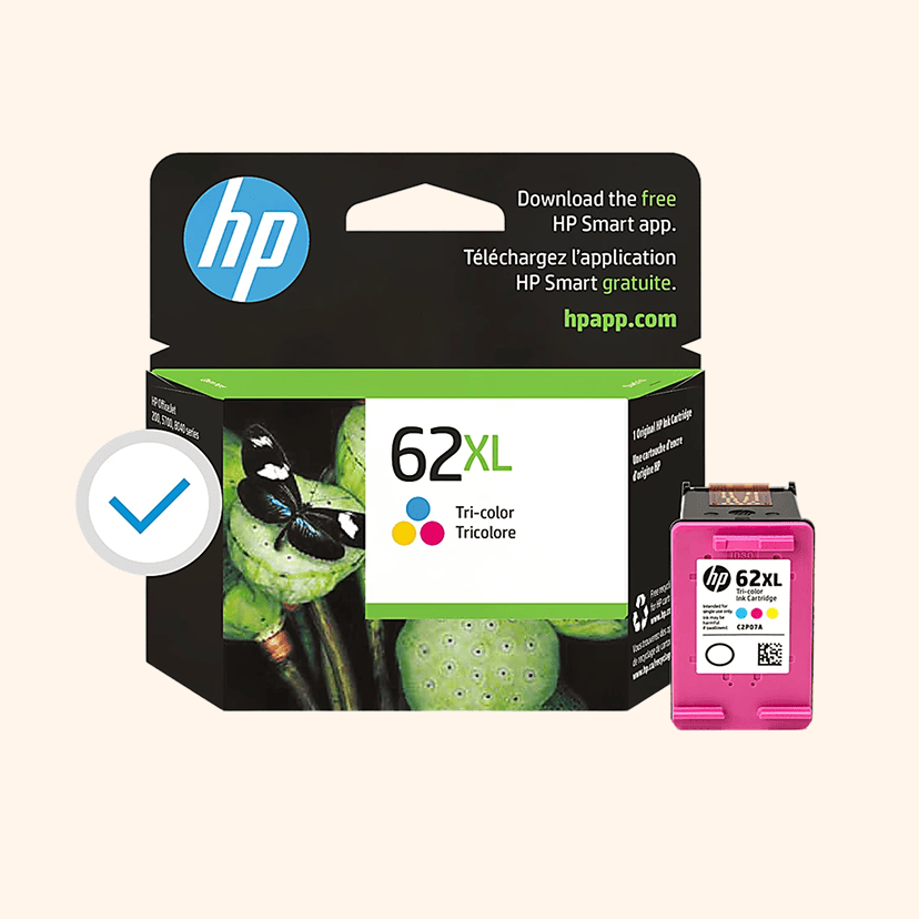HP 62XL Tri-Color High-Yield Ink Cartridge, C2P07AN